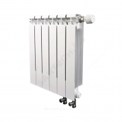 Радиатор секционный биметаллический РБС 500/95 (А14) с т/клапаном Danfoss ниж/п лев RAL 9010 (белый) Сантехпром