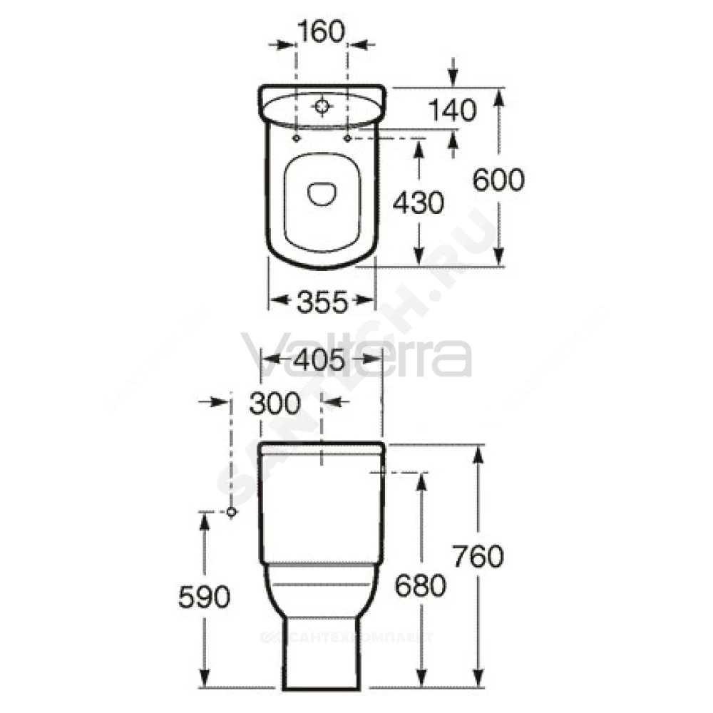 Бачок для унитаза белый Dama Senso Compacto Roca