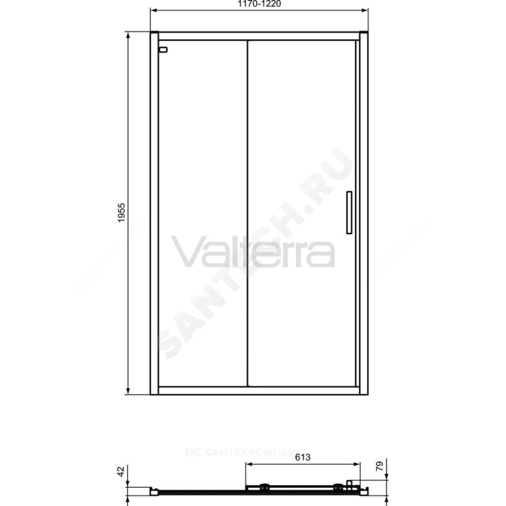 Дверь душевая алюминиевый профиль, белый CONNECT 2 Sliding door Ideal Standard
