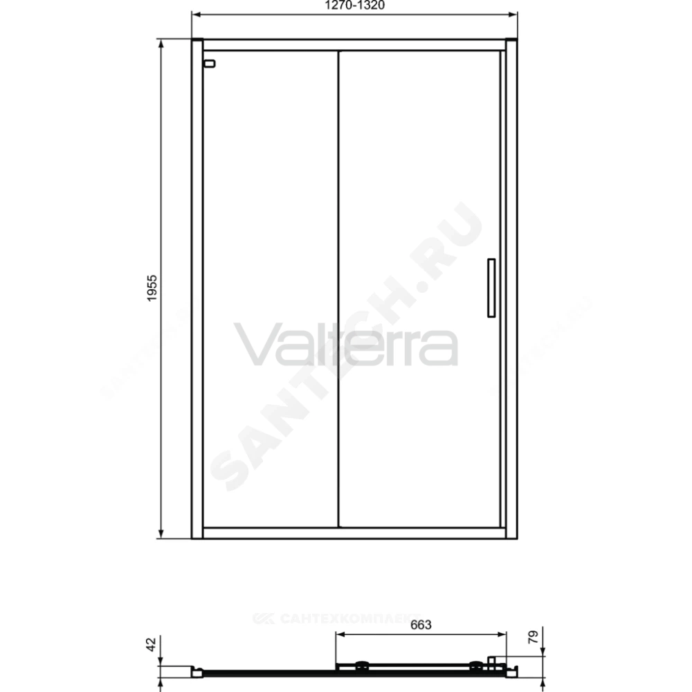 Дверь душевая алюминиевый профиль, белый CONNECT 2 Sliding door Ideal Standard