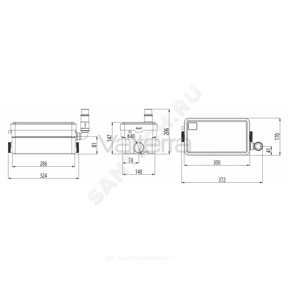 Установка канализационная SANIVORT 255 М Unipump