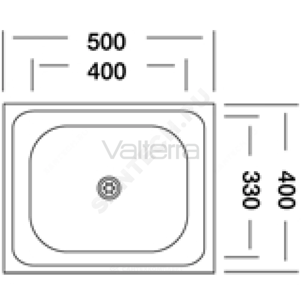 Мойка накладная 500х400 сталь нержавеющая AISI 430 без перелива Владикс