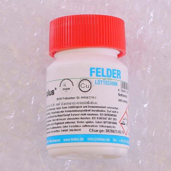 Флюс для мягкого припоя Cu-Roplus® в банке с держателем для кисточки FELDER 100г