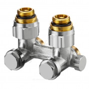 Узел нижнего подключения Multiflex F ZBU однотр Ру10 угловой под плоское уплотнение с ниппелями Oventrop
