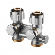 Узел нижнего подключения Multiflex F ZBU однотр Ру10 прямой под плоское уплотнение с переходниками евроконус-плоскость Oventrop