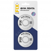 Лента ФУМ PTFE 19ммх0,1ммх12м катушка цвет: белый среда: вода SANFIX