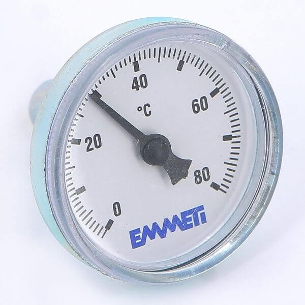 Термометр биметаллический для коллекторных групп (40 мм, 80°C), Emmeti