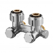 Узел нижнего подключения Multiflex F ZBU однотр Ру10 угловой под плоское уплотнение с переходниками евроконус-плоскость Oventrop