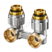 Узел нижнего подключения Multiflex F ZB двухтр Ру10 угловой под плоское уплотнение с ниппелями Oventrop