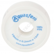 Лента ФУМ PTFE 6020 19ммх0,2ммх15м катушка среда: вода Aquasfera
