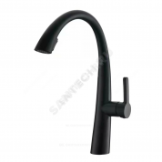 Смеситель для кухонной мойки STEEL BLACK ручка сбоку одноручный с выдвижным изливом Профсан в Москве