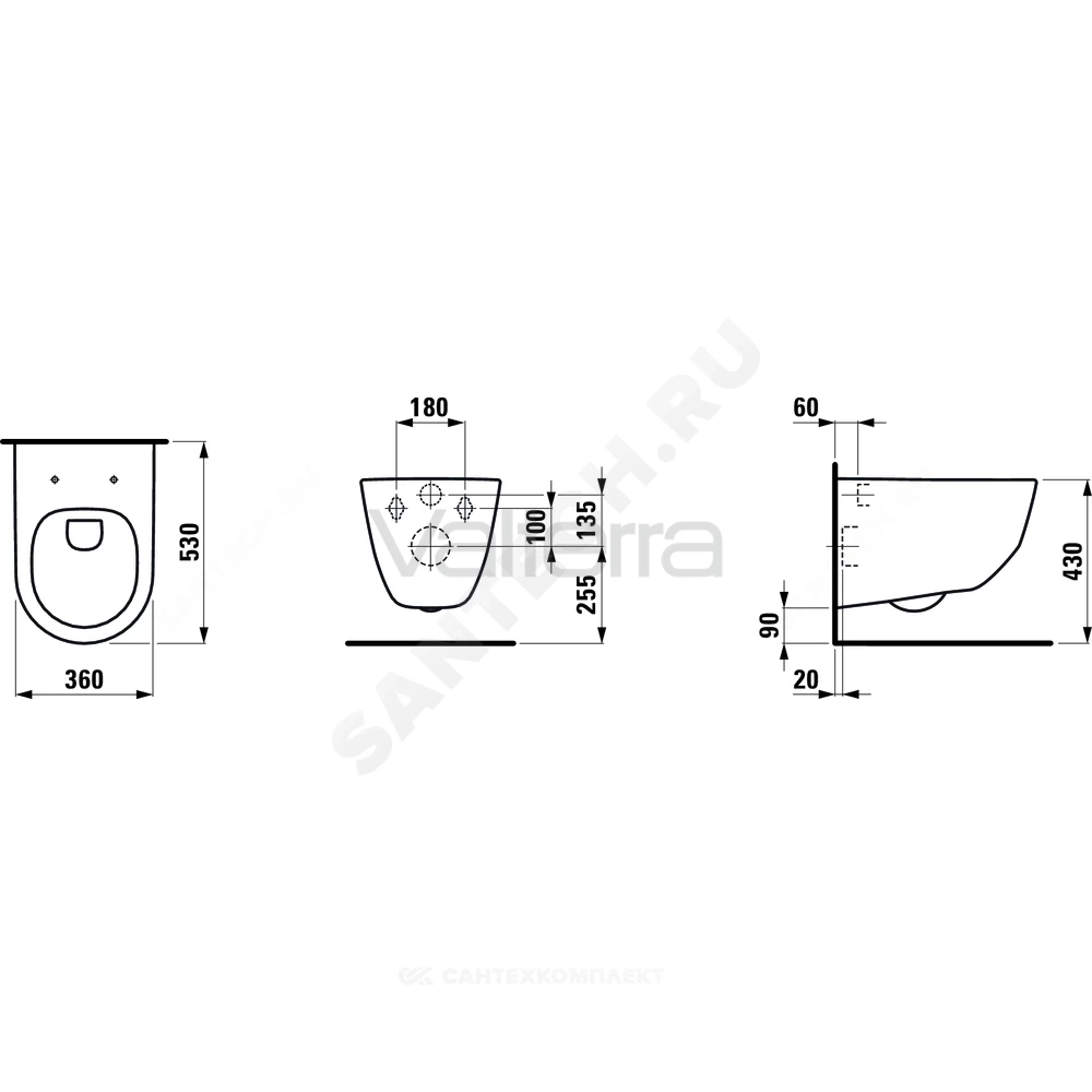 Комплект 4 в 1 инсталляция + кнопка смыва хром + унитаз подвесной PRO Rimless Laufen