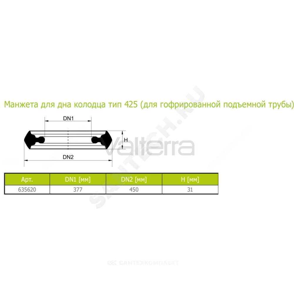 Манжета для гофрированных труб тип 425 Ostendorf