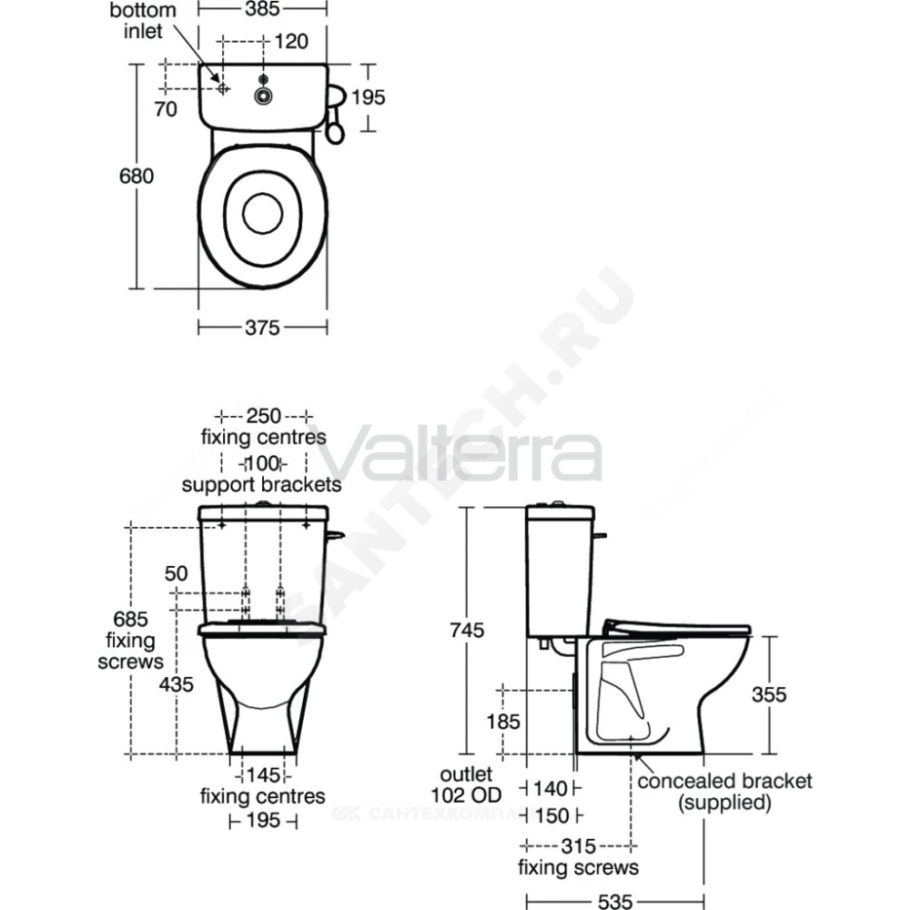 Бачок для унитаза белый CONTOUR 21 Ideal Standard