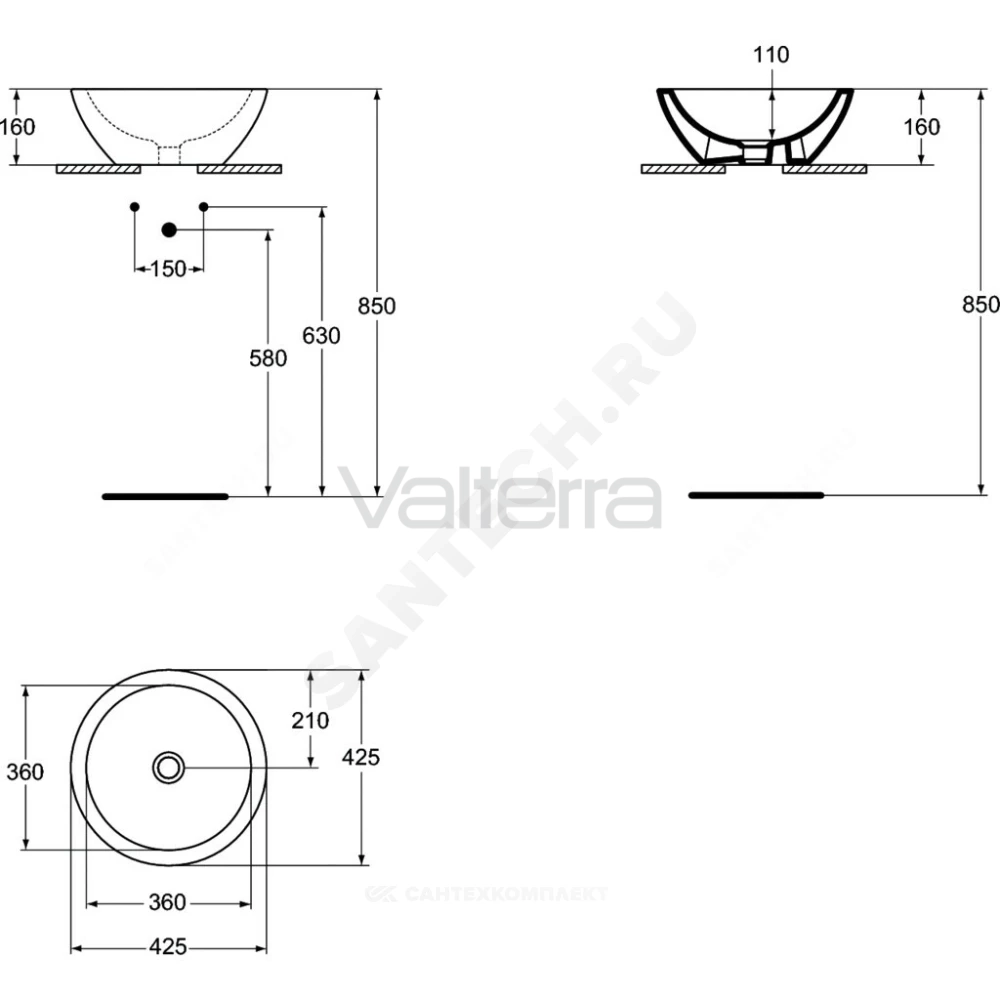 Умывальник мебельный STRADA 42 Ideal Standard