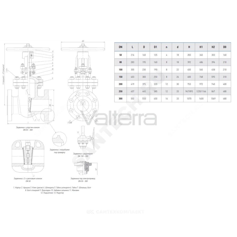 Задвижка сталь газ ЗКЛ2-40 30с915нж клиновая фл МЗТА