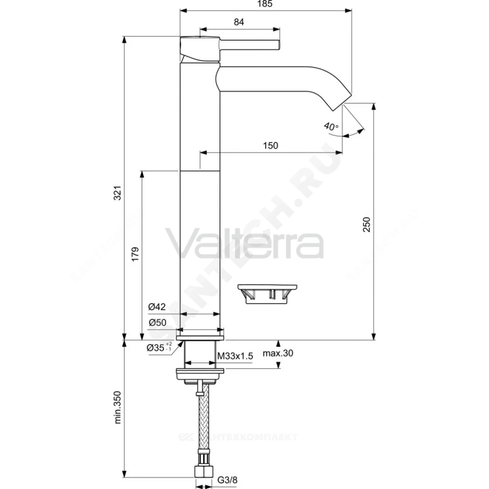 Смеситель для умывальника CERALINE одноручный Ideal Standard