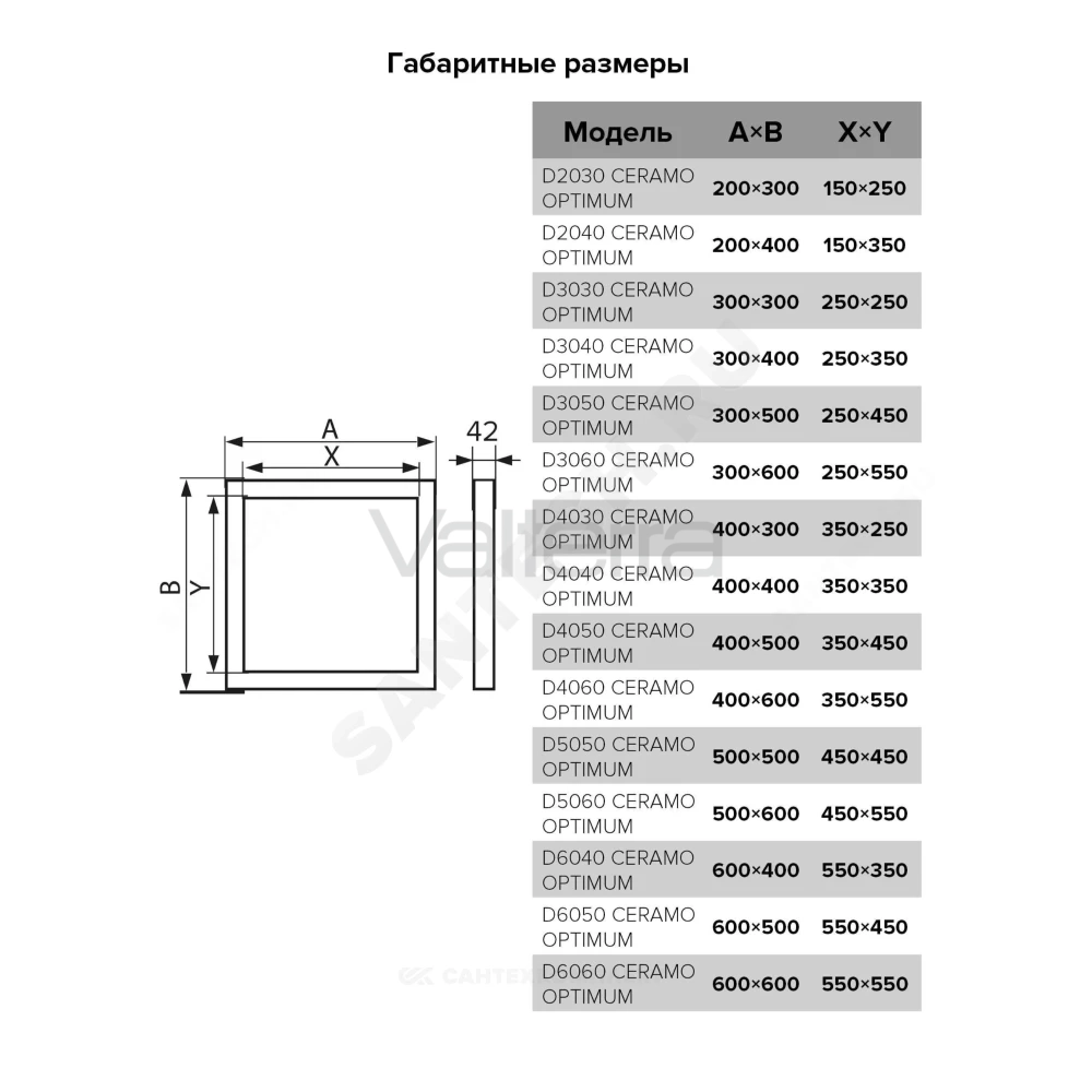 Люк под плитку нажимной алюминий 500х600 на износоустойчивой петле Evecs CERAMO OPTIMUM D5060