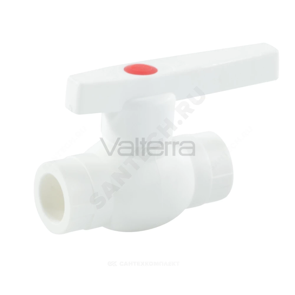 Кран шаровой PP-R белый внутренняя пайка OPTIMA VALFEX