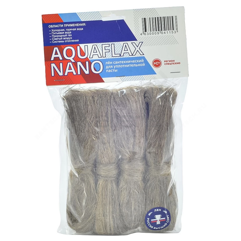 Лен сантехнический для уплотнения резьбы п/э пакет 200гр AQUAFLAX NANO