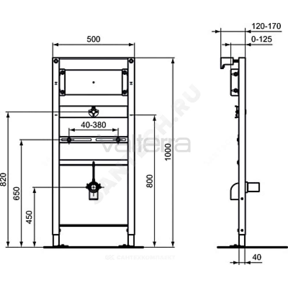 Инсталляция PROSYS для писсуара Ideal Standard