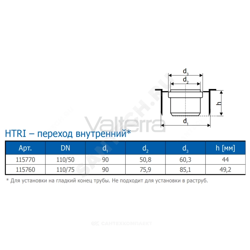 Переход внутренний серый PP-H HT HTRI Ostendorf