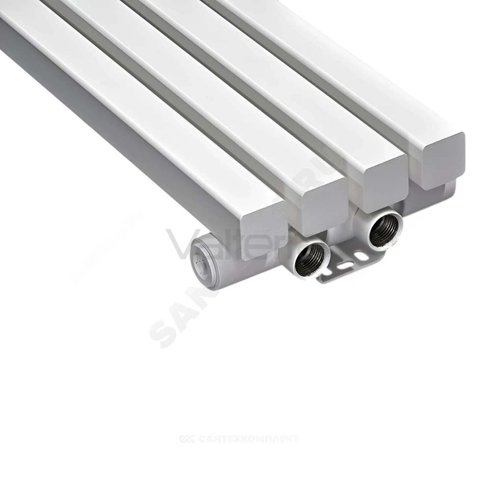 Радиатор трубчатый QUADRUM 40 V 1-2000 без т/клапана с нижней подводкой по центру ВР G 1/2" 1-трубный 1T103S9005 (черный матовый муар) КЗТО