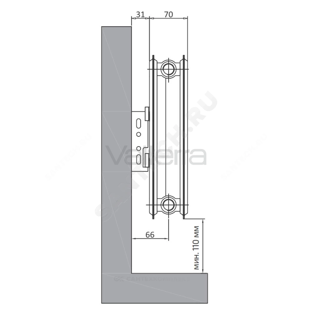 Радиатор стальной панельный Compact C тип 21 H=900мм бок/п RAL 9016 (белый) Heaton Plus