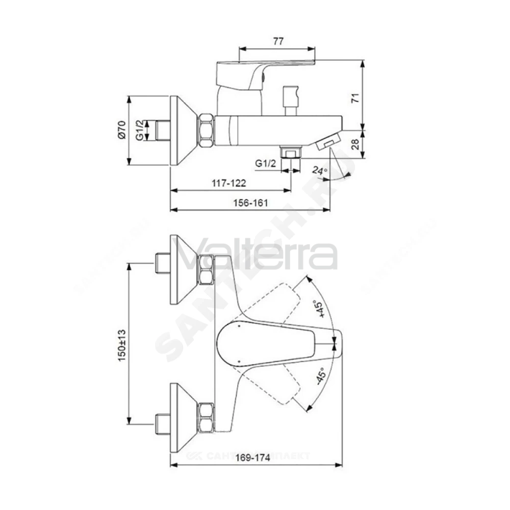 Промо-комплект для ванны с душем ESLA Ideal Standard