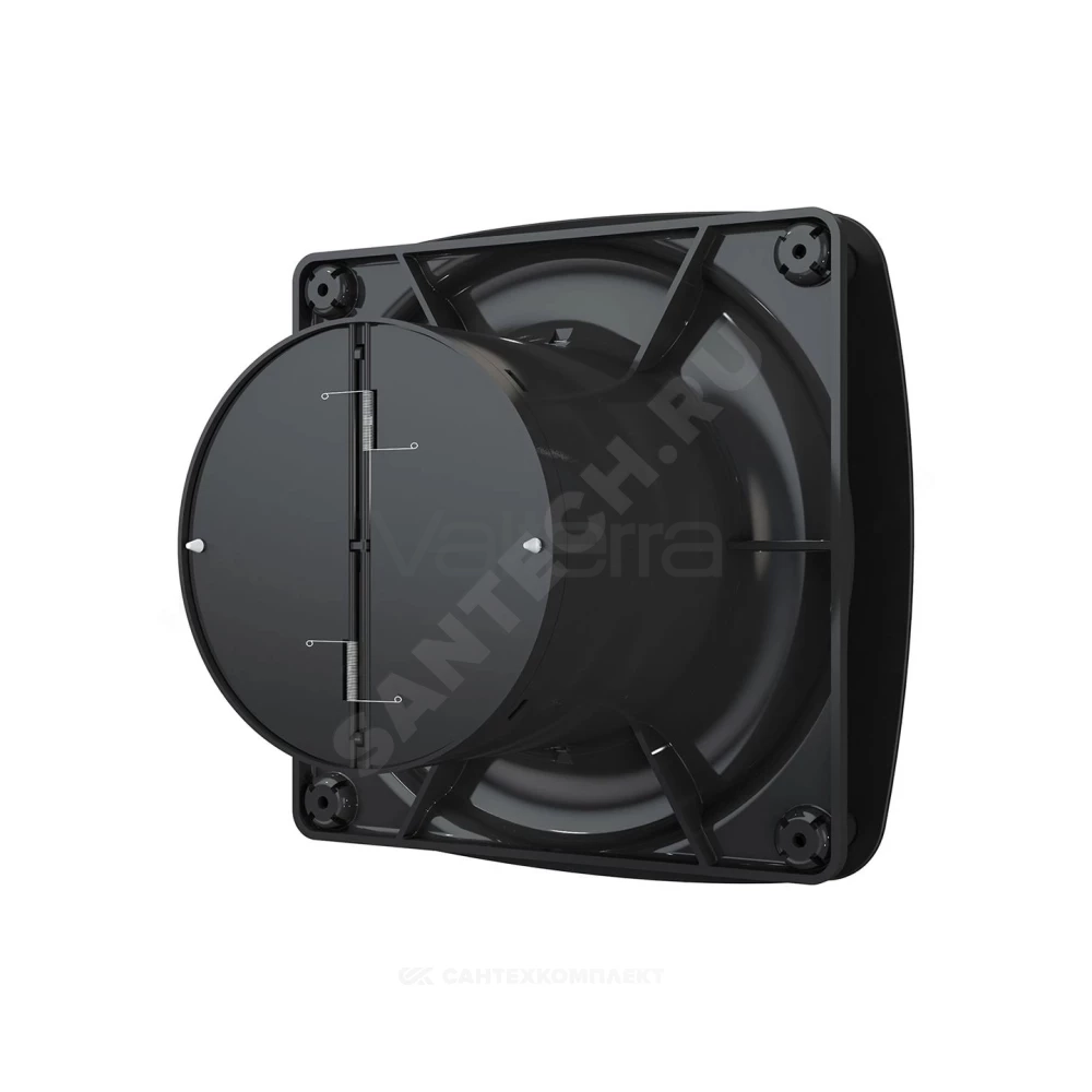 Вентилятор накладной D125 с обратным клапаном Matt black DICITI RIO 5C