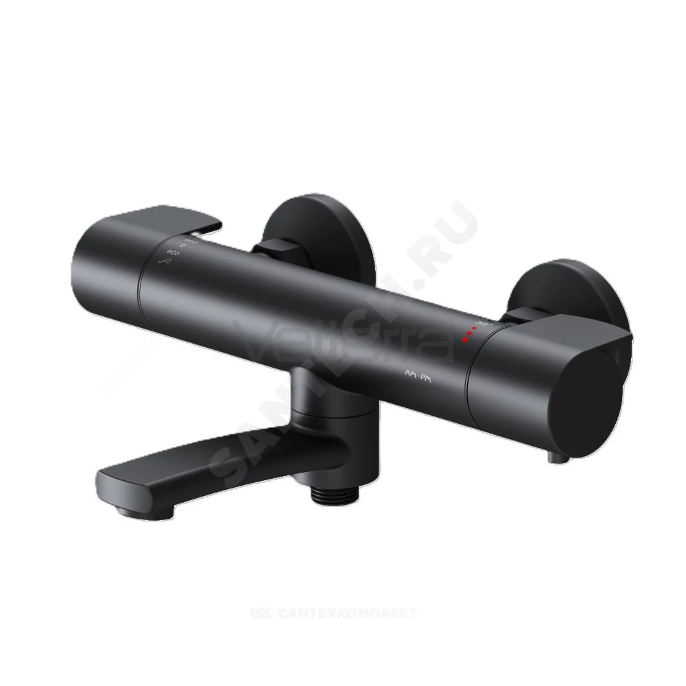 Смеситель для ванны термостат черный X-Joy AM.PM F85A50022