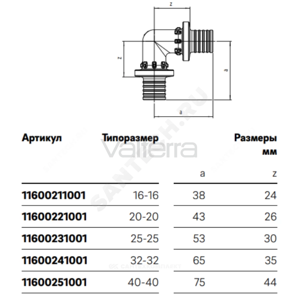 Угольник для PE-X труб аксиальный PPSU RAUTITAN PX Rehau