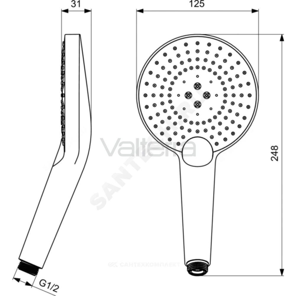 Лейка для душа IDEALRAIN EVO JET ROUND XL3 Ideal Standard