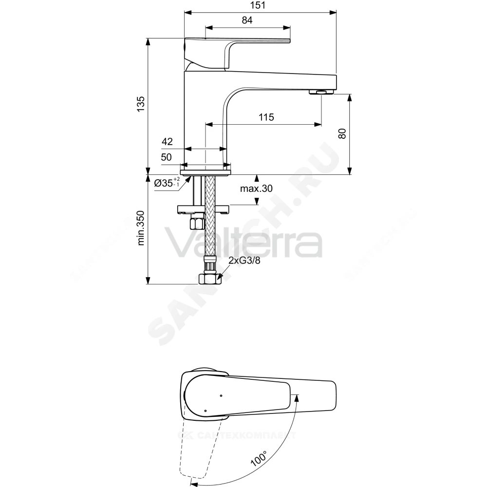 Смеситель для умывальника CERAFINE D одноручный Ideal Standard