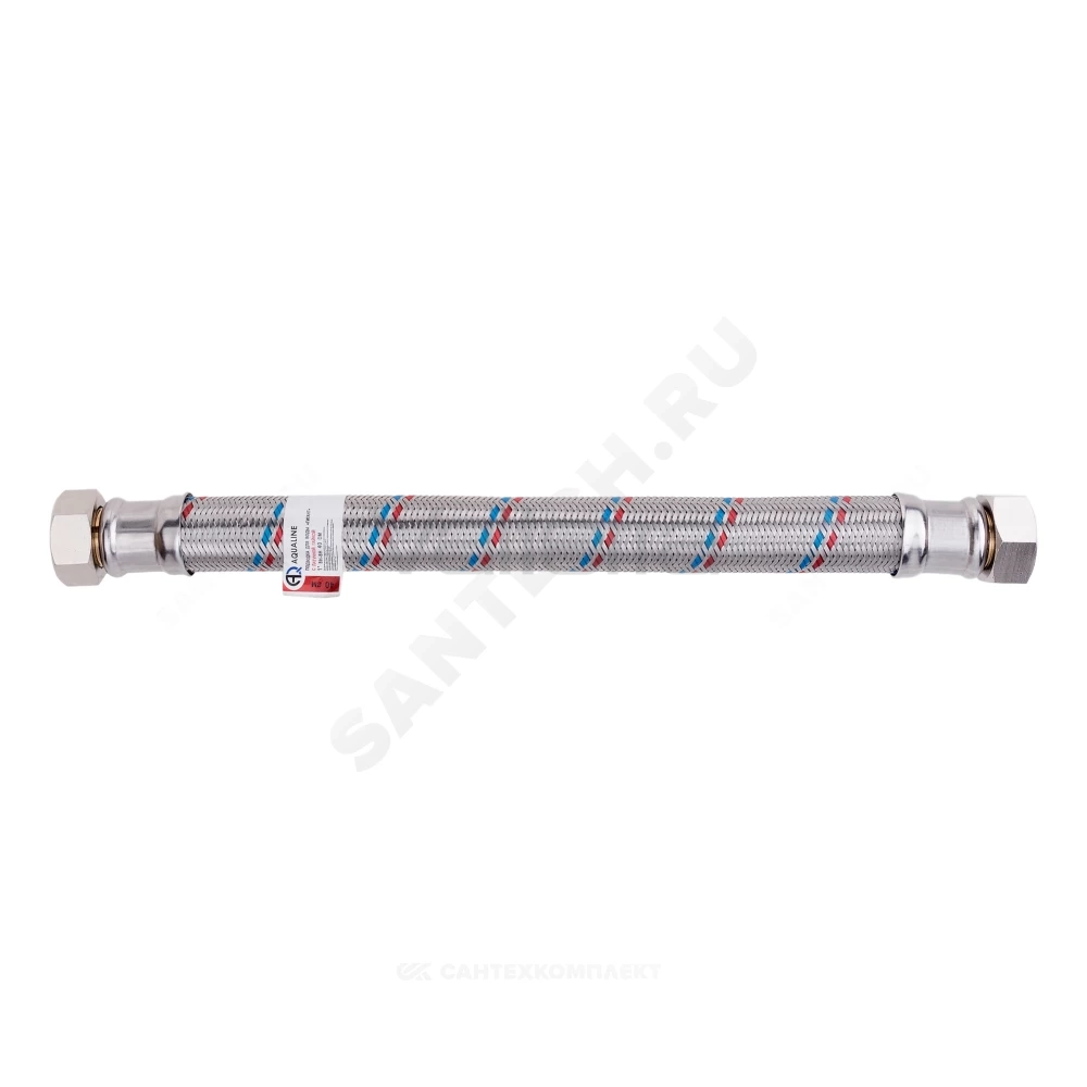 Подводка гибкая для воды нержавеющая оплетка 1/2" г-г ГИГАНТ AQUALINE