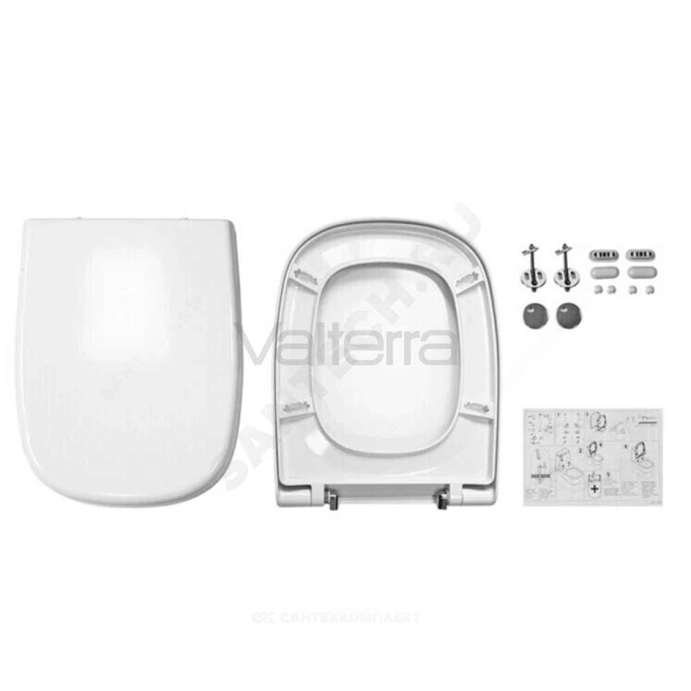 Унитаз-компакт белый горизонтальный выпуск Quadro Slim Sanita Luxe