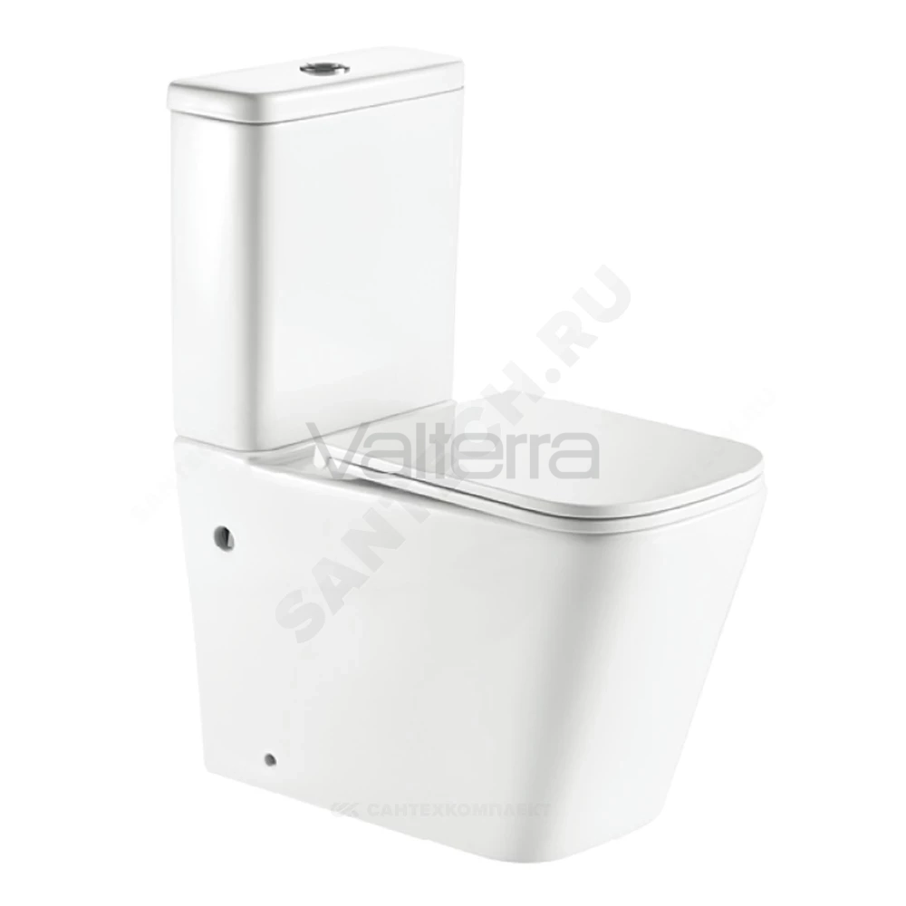 Унитаз-компакт белый горизонтальный выпуск Quadra Rimless Selena