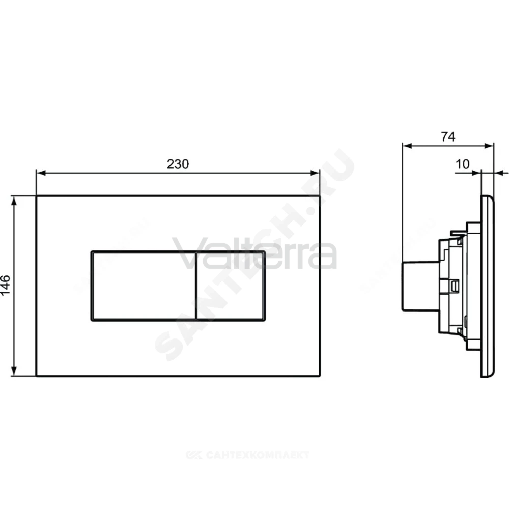 Кнопка для инсталляции черная матовая SOLEA P2 Ideal Standard