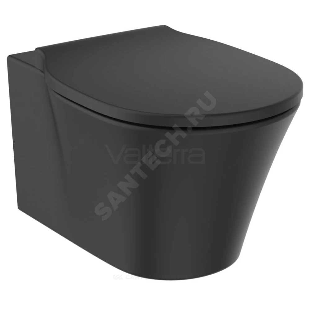 Унитаз подвесной черный горизонтальный выпуск CONNECT AIR AquaBlade Ideal Standard