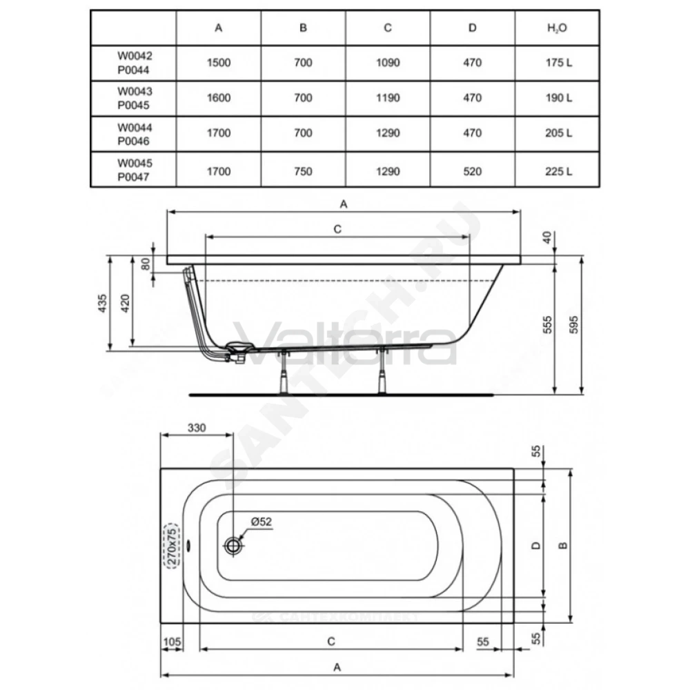 Ванна акриловая SIMPLICITY Ideal Standard