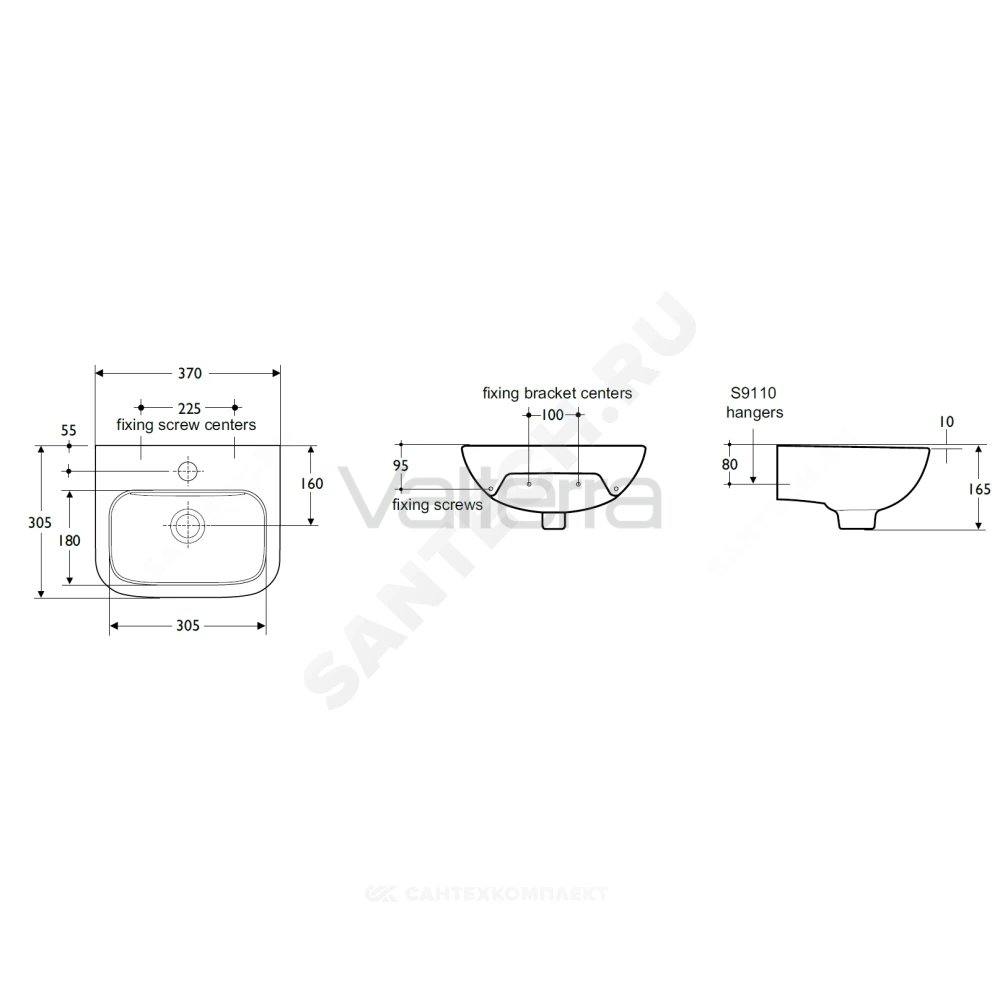 Умывальник подвесной CONTOUR 37 Ideal Standard