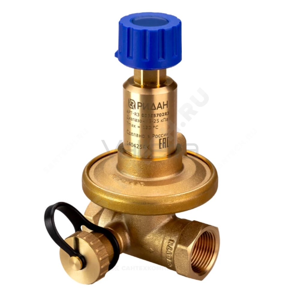 Клапан балансировочный автомат латунь APT-R3 ВР без ниппелей Ридан