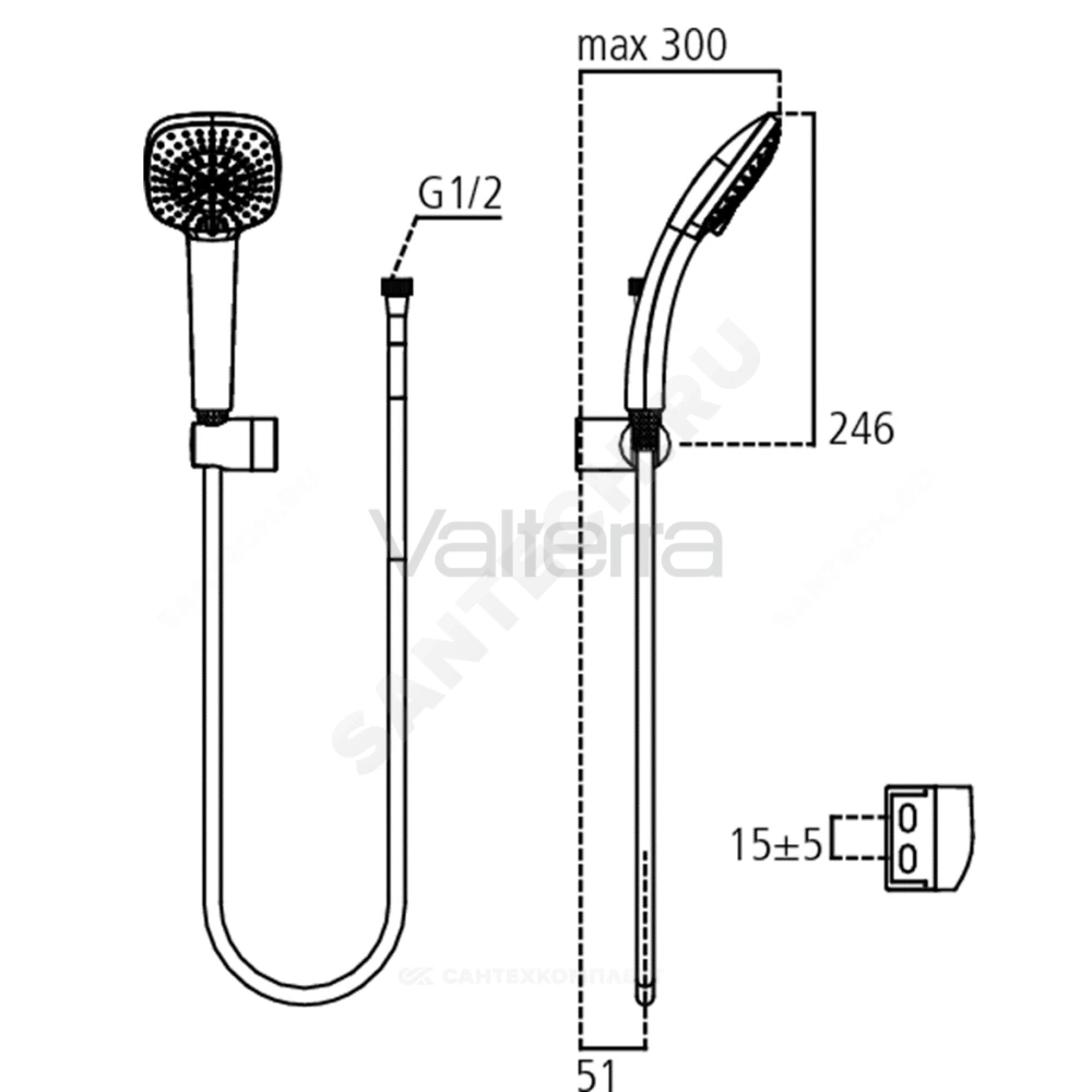 Гарнитур душевой IDEALRAIN CUBE M3 Ideal Standard