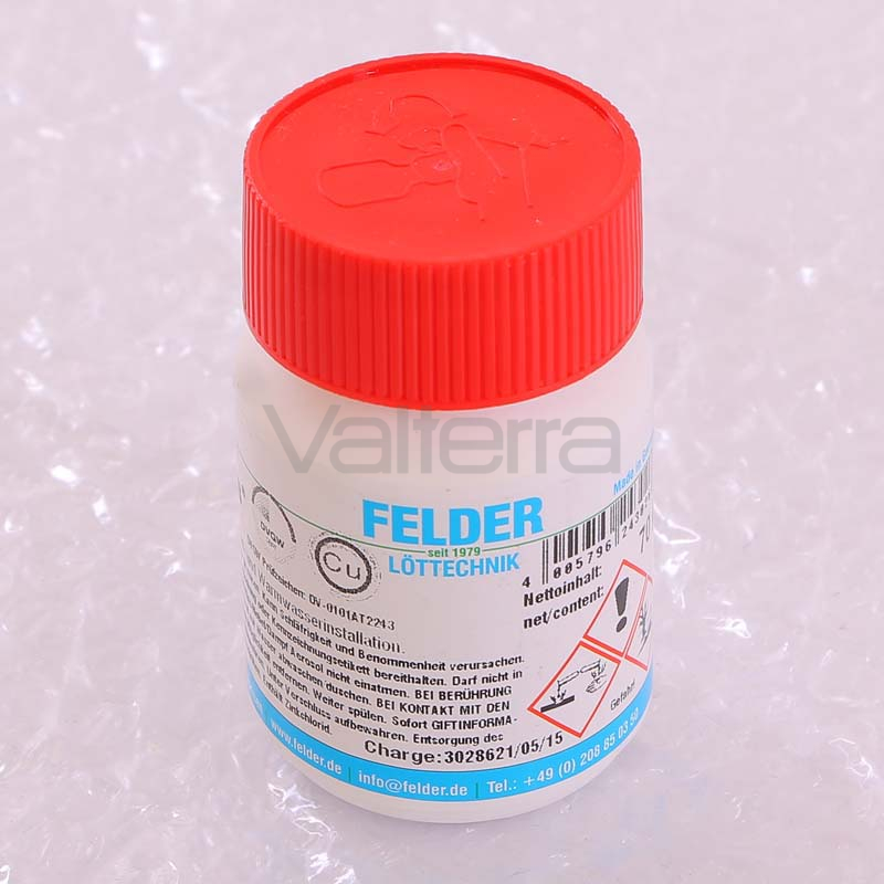 Флюс для мягкого припоя Cu-Roplus® в банке с держателем для кисточки FELDER 100г