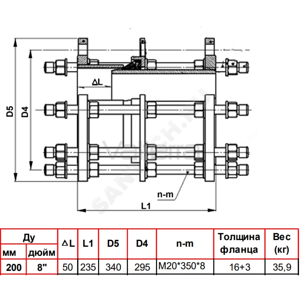 Вставка JT4203 демонтажная Ру10 Tecofi