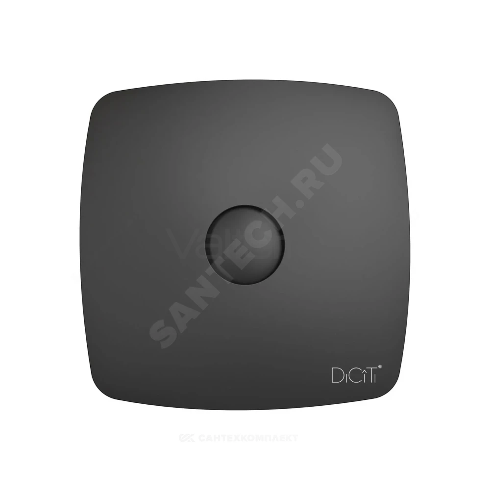 Вентилятор накладной D125 с обратным клапаном Matt black DICITI RIO 5C