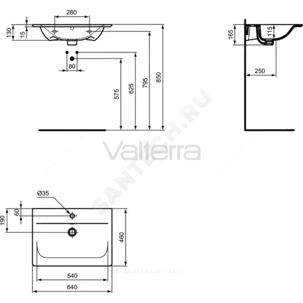 Умывальник мебельный CONNECT AIR Vanity 64 Ideal Standard