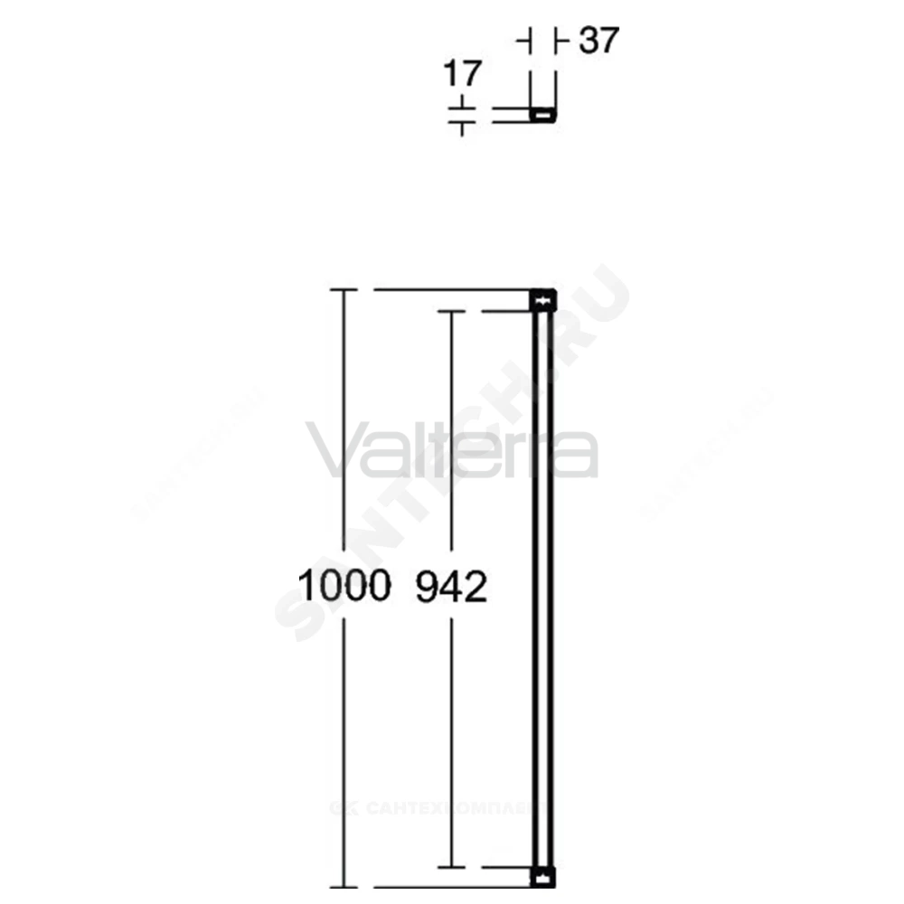 Опора крепежная прямая для стенки душевой CONNECT 2 Wetroom panel Ideal Standard