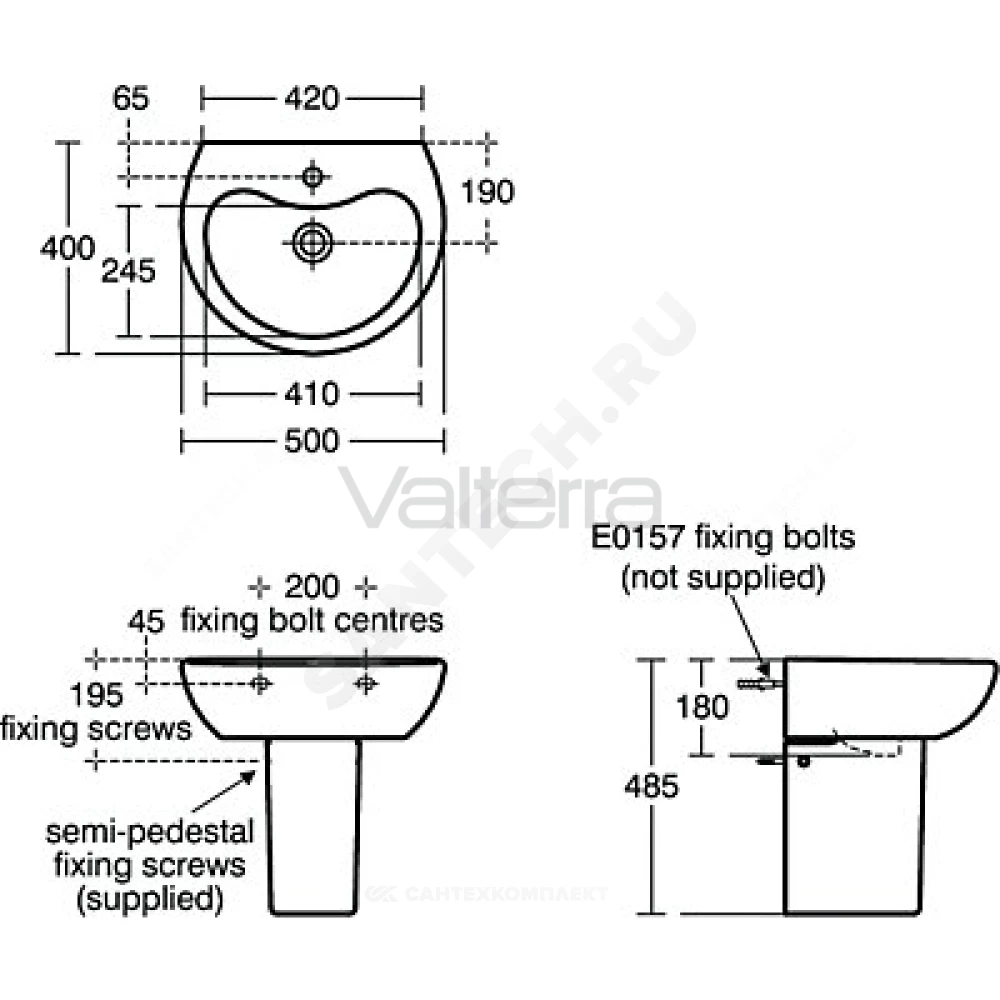 Умывальник подвесной CONTOUR 50 Ideal Standard