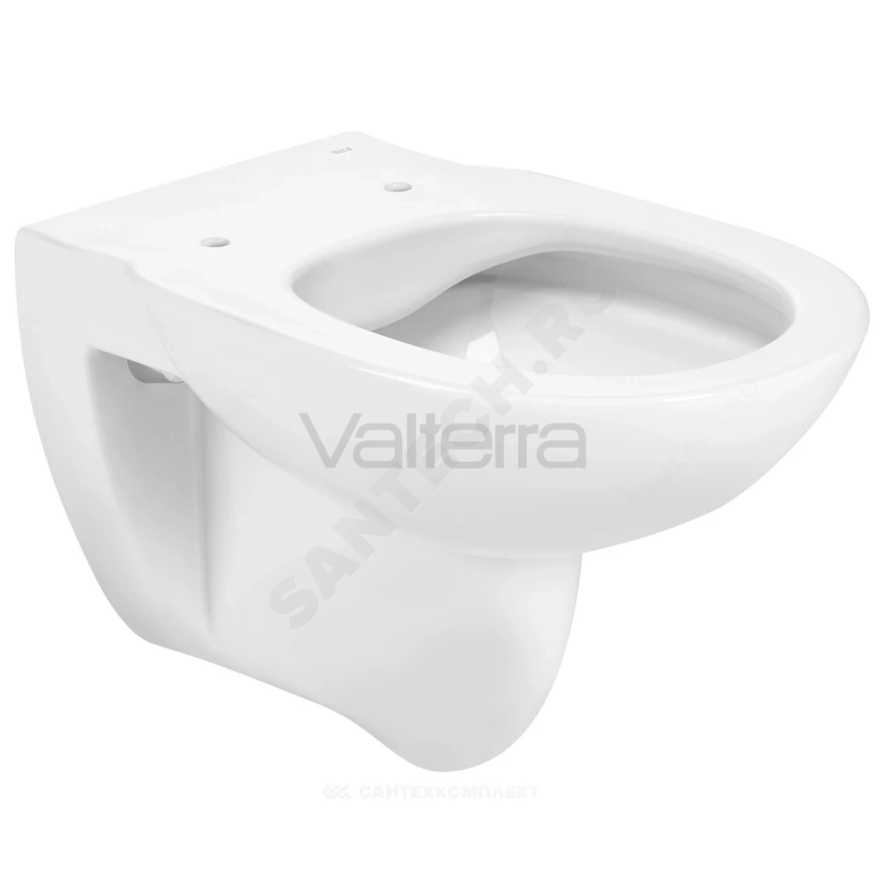 Унитаз подвесной белый горизонтальный выпуск Debba Round Rimless Roca